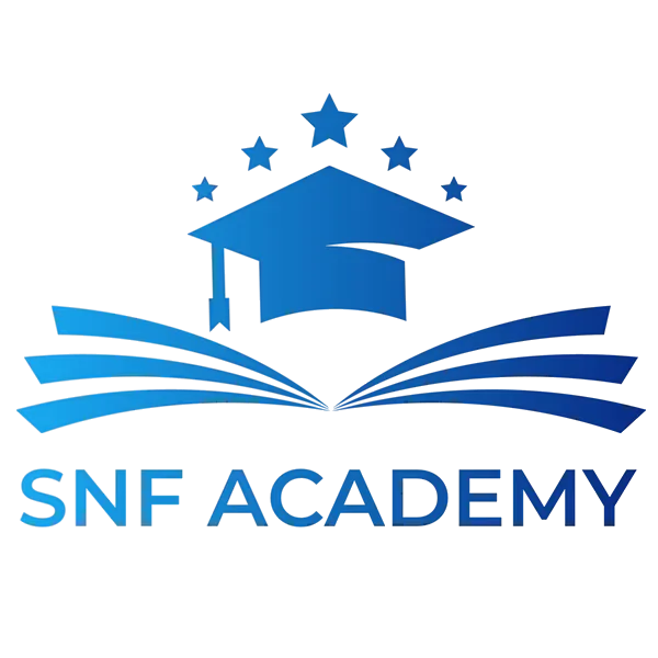 Logo der SNF Academy in Blau: Doktorhut mit Sternen über einem Buch, Schriftzug SNF Academy